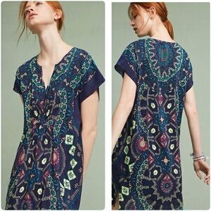 Maeve Anthropologie 100% Silk Medallion Print Tunic / Dress XS